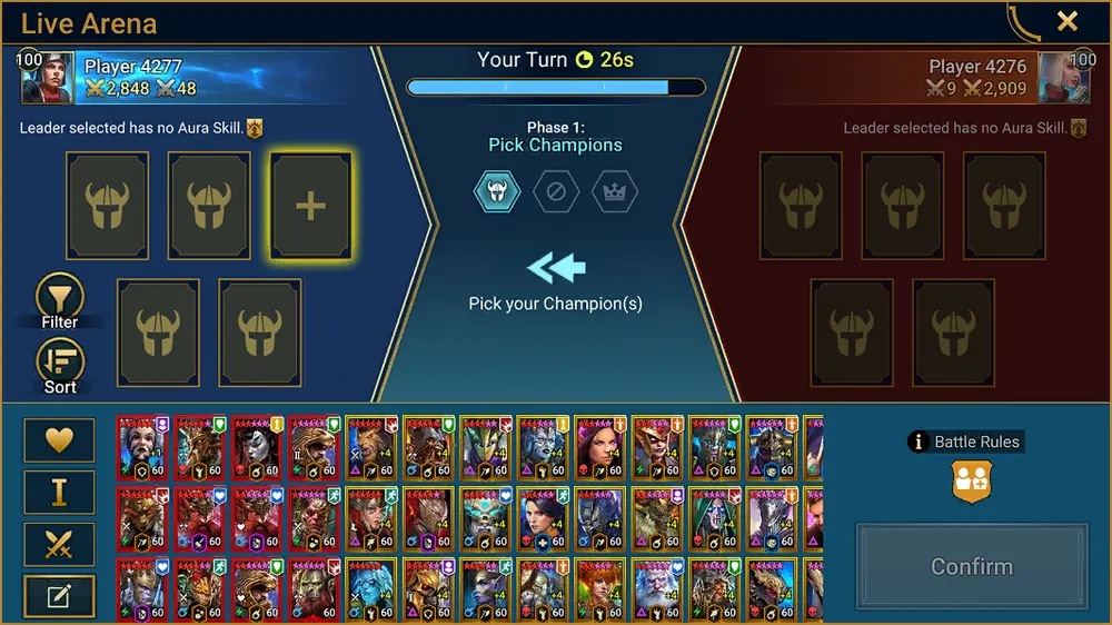 Live Arena draft: pick five